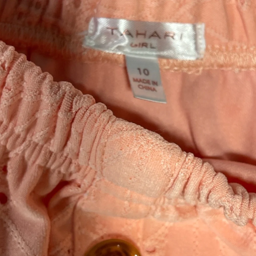NWOT Tahari Girls‎ 2ps Eyelet Top & Skirt Size 10 Color Coral